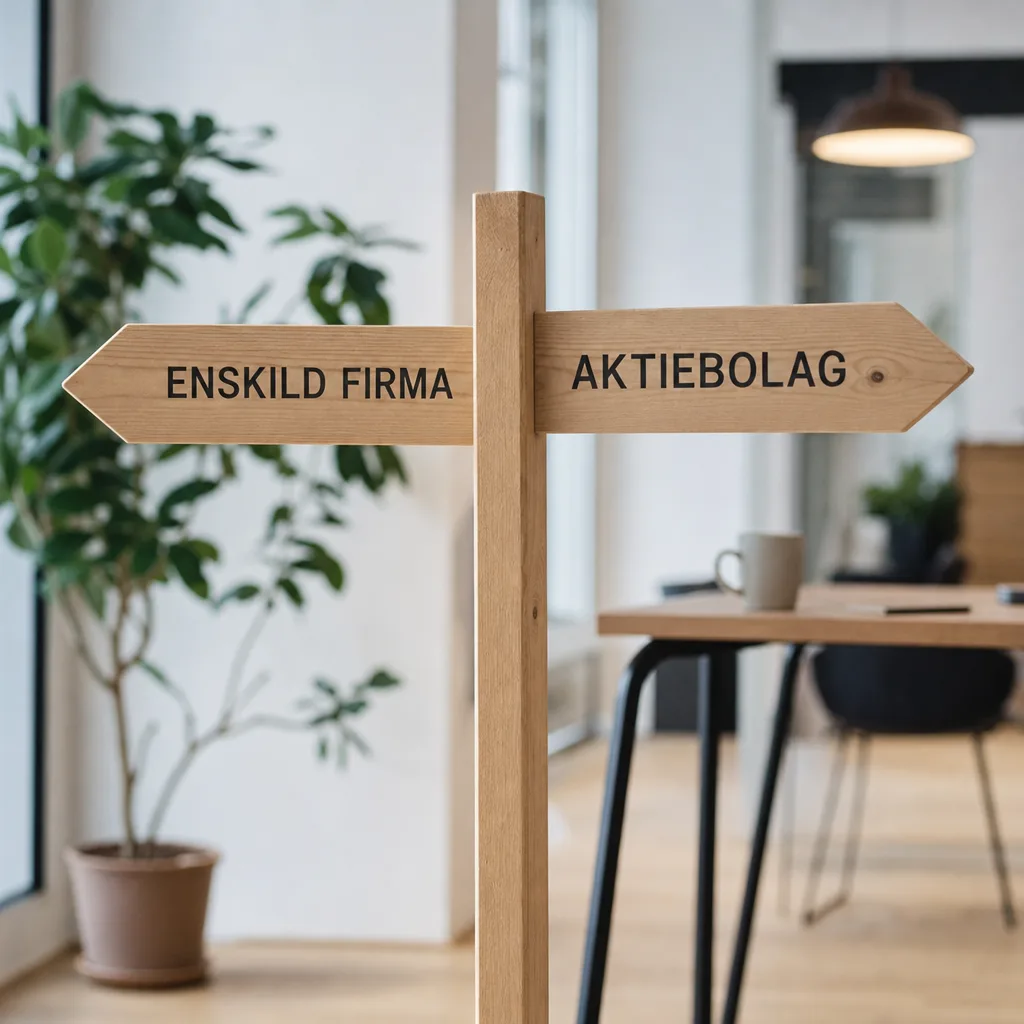 Välja bolagsform enskild firma eller aktiebolag