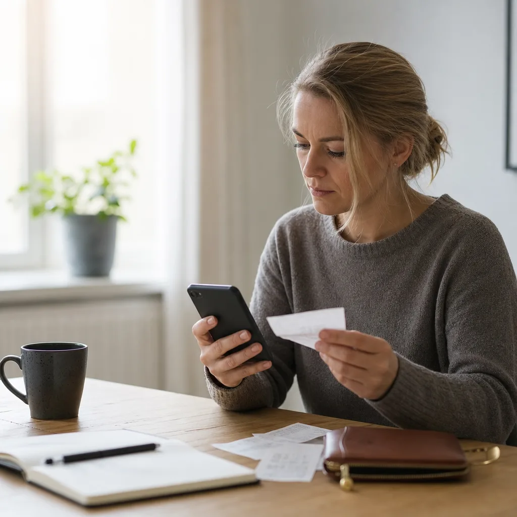 Anställd fotar kvitto i utläggsapp för digital bokföring
